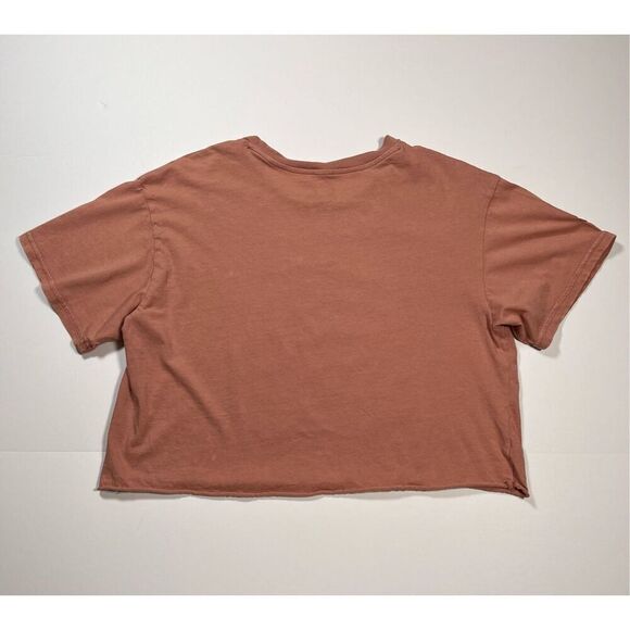 Barbie 100% Cotton Short Sleeve Crop Top Pink Barbie Name Logo Front Size Large - Picture 3 of 6